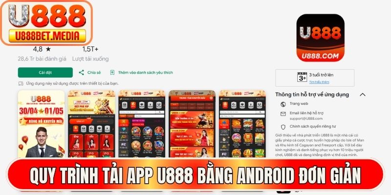 Quy trình tải app U888 bằng Android đơn giản
