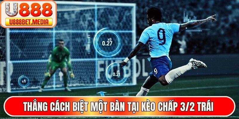 Thắng cách biệt một bàn tại kèo chấp 3/2 trái